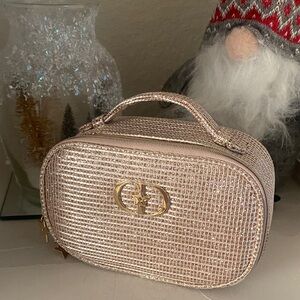 Chic Gold Textured Cosmetic Bag